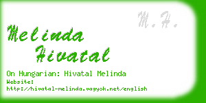 melinda hivatal business card